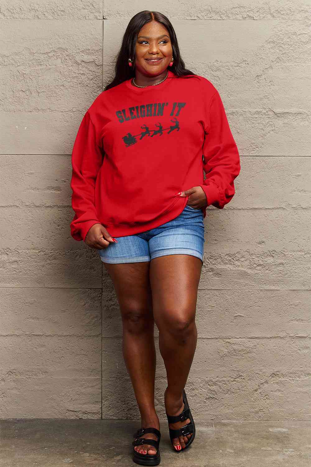 SLEIGHIN' IT Graphic Sweatshirt