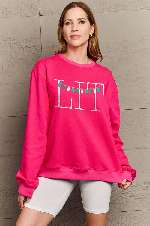 Simply Love Full Size LIT Long Sleeve Sweatshirt