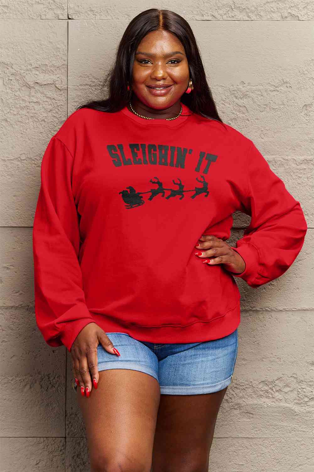 SLEIGHIN' IT Graphic Sweatshirt