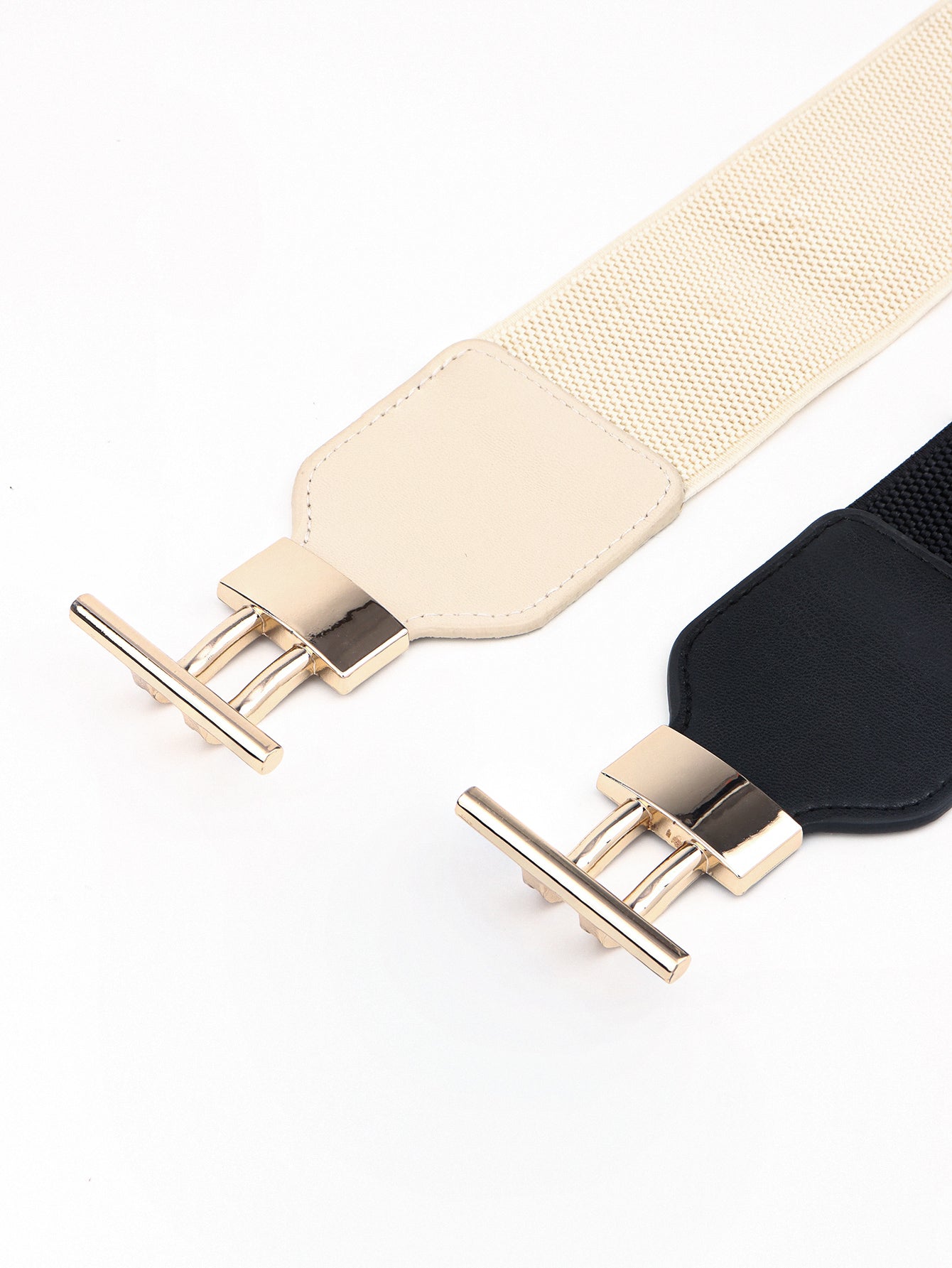 Elastic Wide Belt with Alloy Buckle