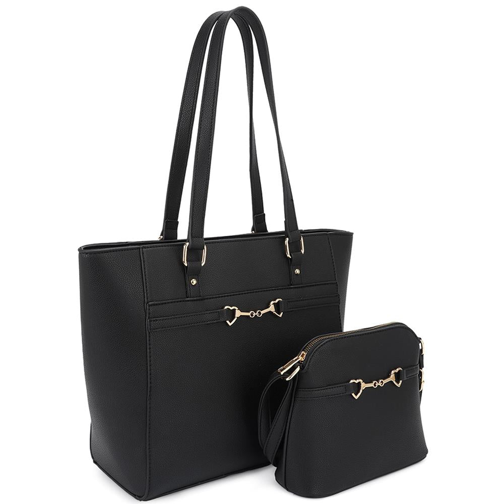 2in1 Shoulder Tote Bag With Crossbody Set