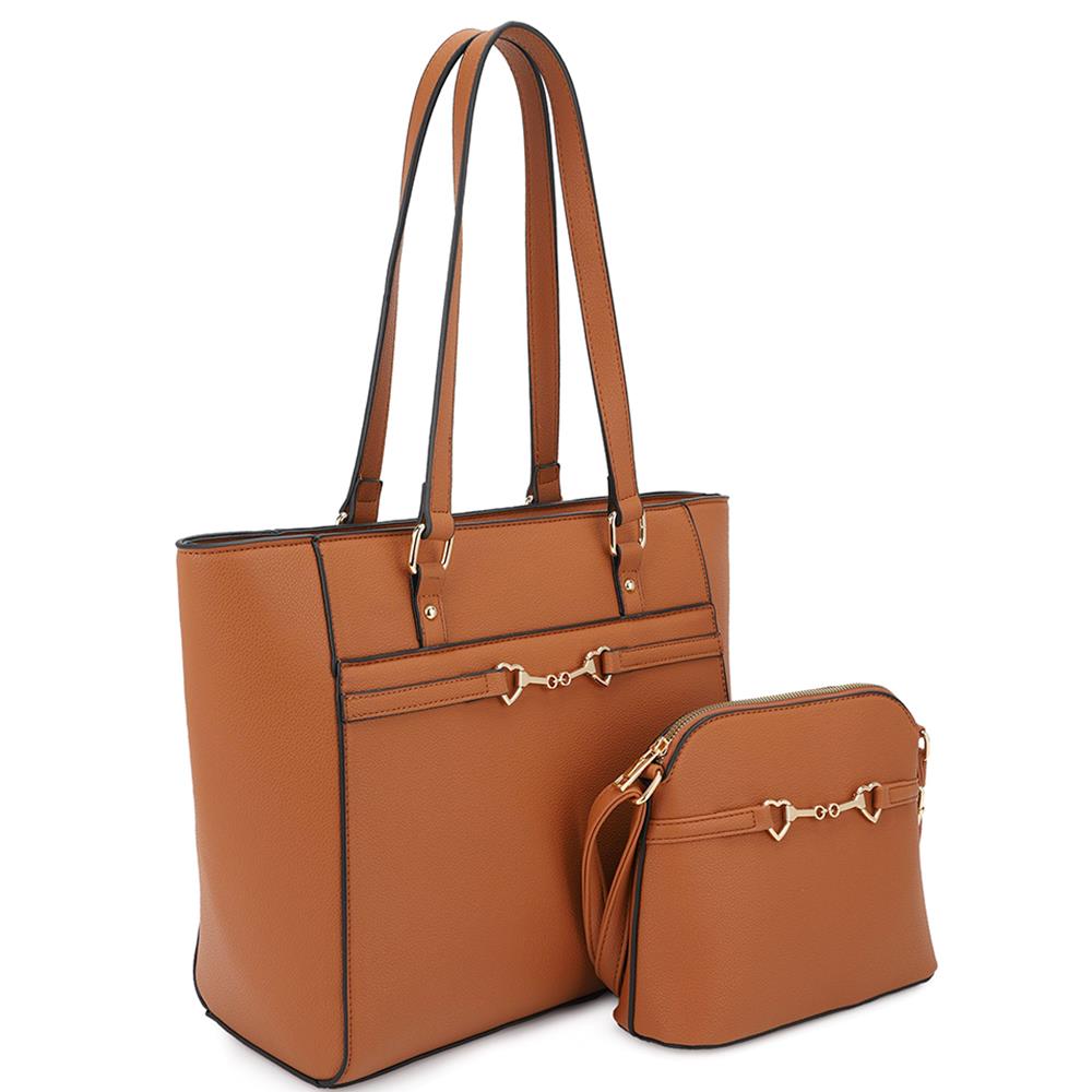 2in1 Shoulder Tote Bag With Crossbody Set