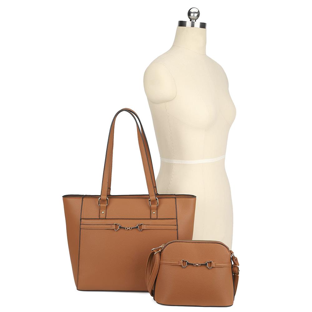 2in1 Shoulder Tote Bag With Crossbody Set