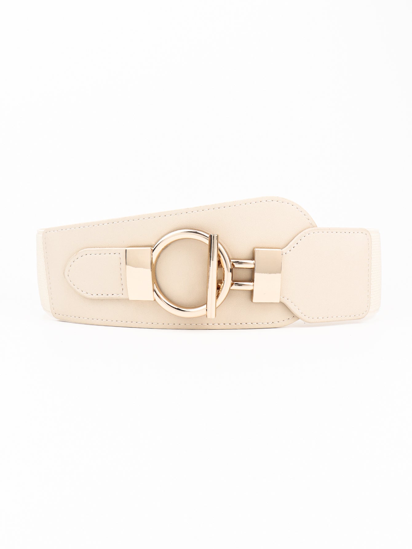 Elastic Wide Belt with Alloy Buckle