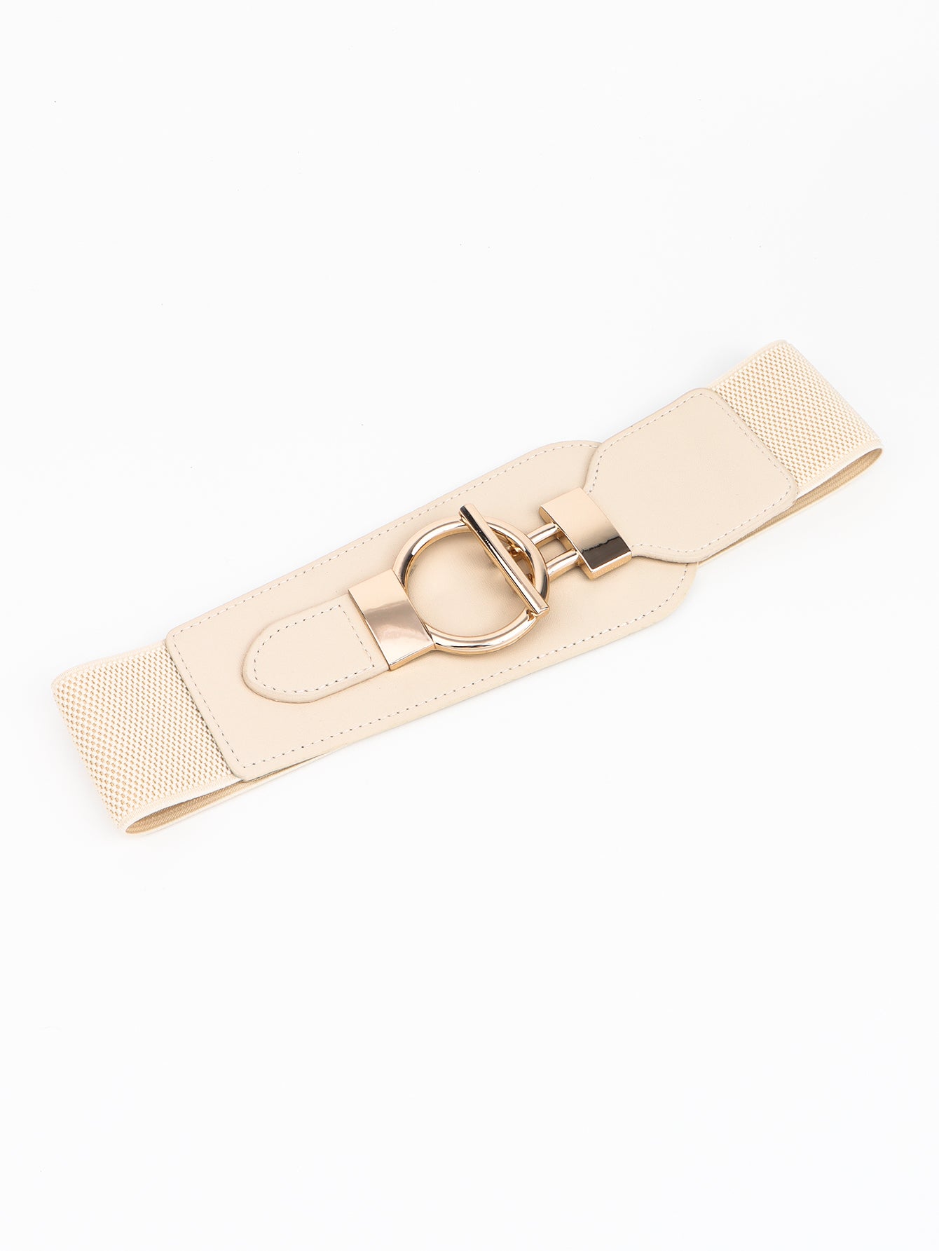 Elastic Wide Belt with Alloy Buckle